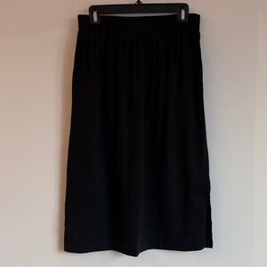 Wilfred Black Elastic-Waist Midi Skirt